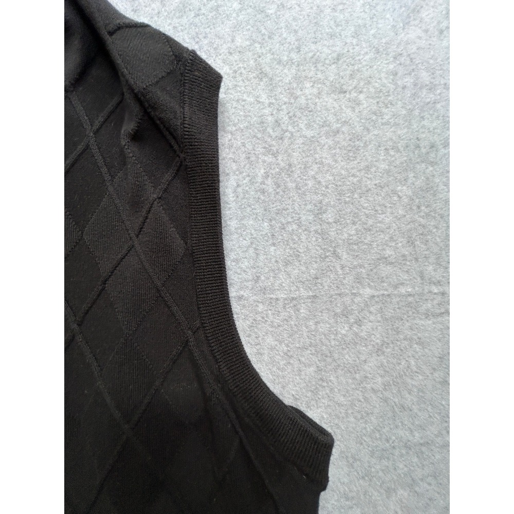 Cypress Links Sportswear Mens 2XB Black Argyle V-Neck Cotton Sweater Vest - Picture 5 of 12